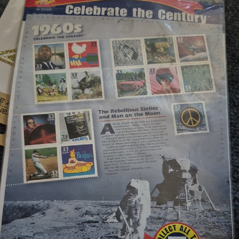 Celebrate the Century 1960s Stamp Sheet